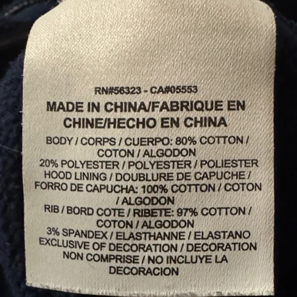 Nike Vintage Men's Dark Blue Zip-Up Hoodie Sweater Cotton Blend Size XXL - Picture 7 of 9